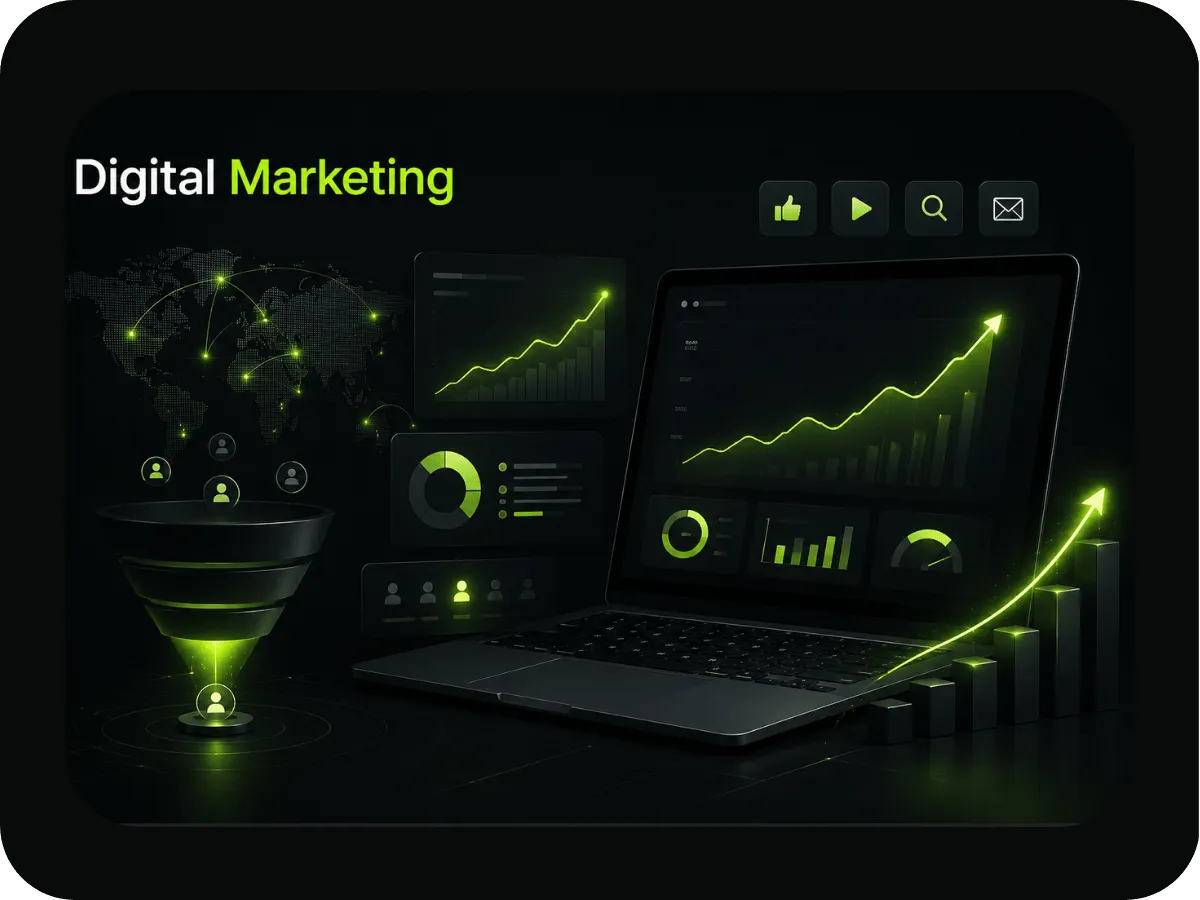 Digital marketing systems illustration